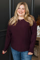 Achieve Your Dreams Dolman Sweater- Dark Plum