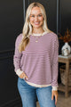 Big Statements Striped Knit Sweater- Ivory & Magenta