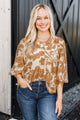 Definite Beauty Floral Blouse- Ivory & Light Copper
