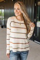 Nobody But Us Striped Sweater- Ivory & Copper