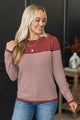 Capture Memories Striped Knit Sweater- Brick Red