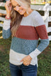 All About Autumn Knit Sweater- Rust & Forest Green