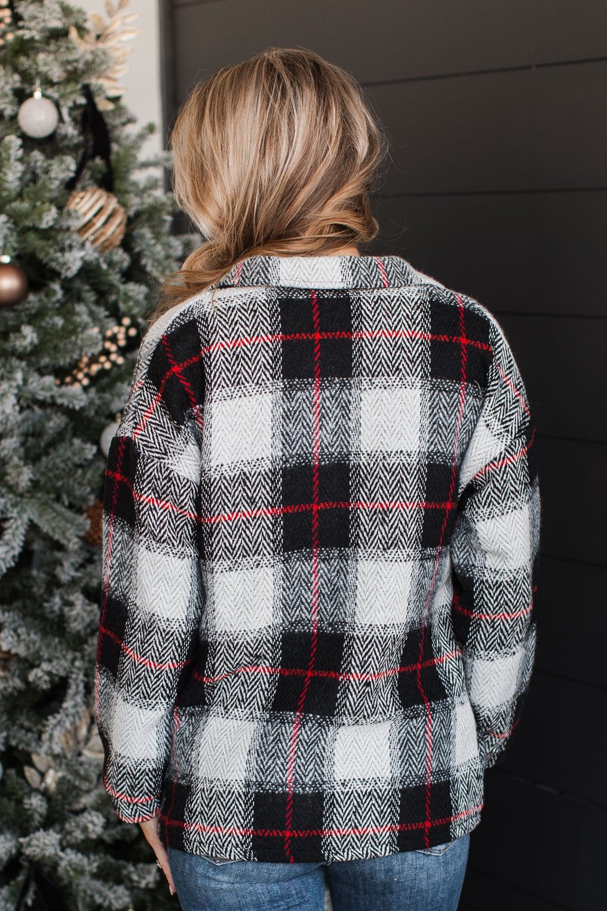 Campfire Nights Plaid Jacket- Black & Red