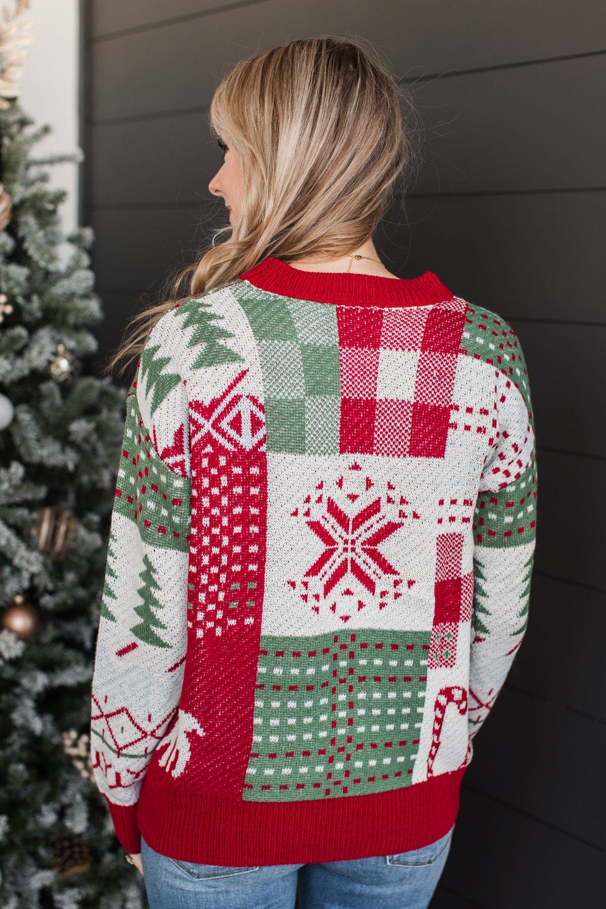 Merry Everything Knit Sweater- Red & Green