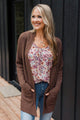Take Me Places Knit Cardigan- Brown