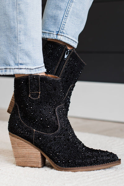 Very G Kady Denim Boots- Black – The Pulse Boutique