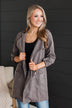 Go Getter Open Front Jacket- Charcoal