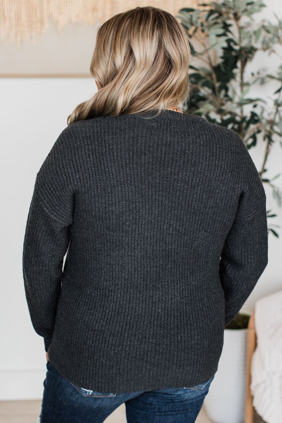 Waiting For Winter Knit Sweater- Charcoal