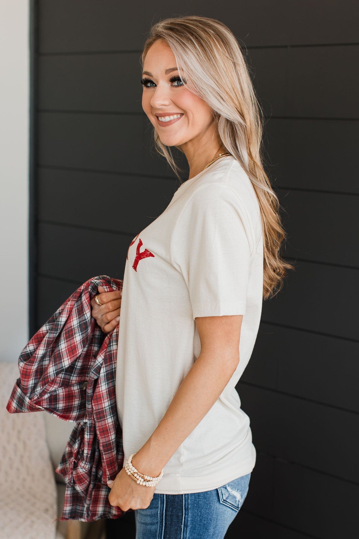 "Merry" Graphic Tee- Cream
