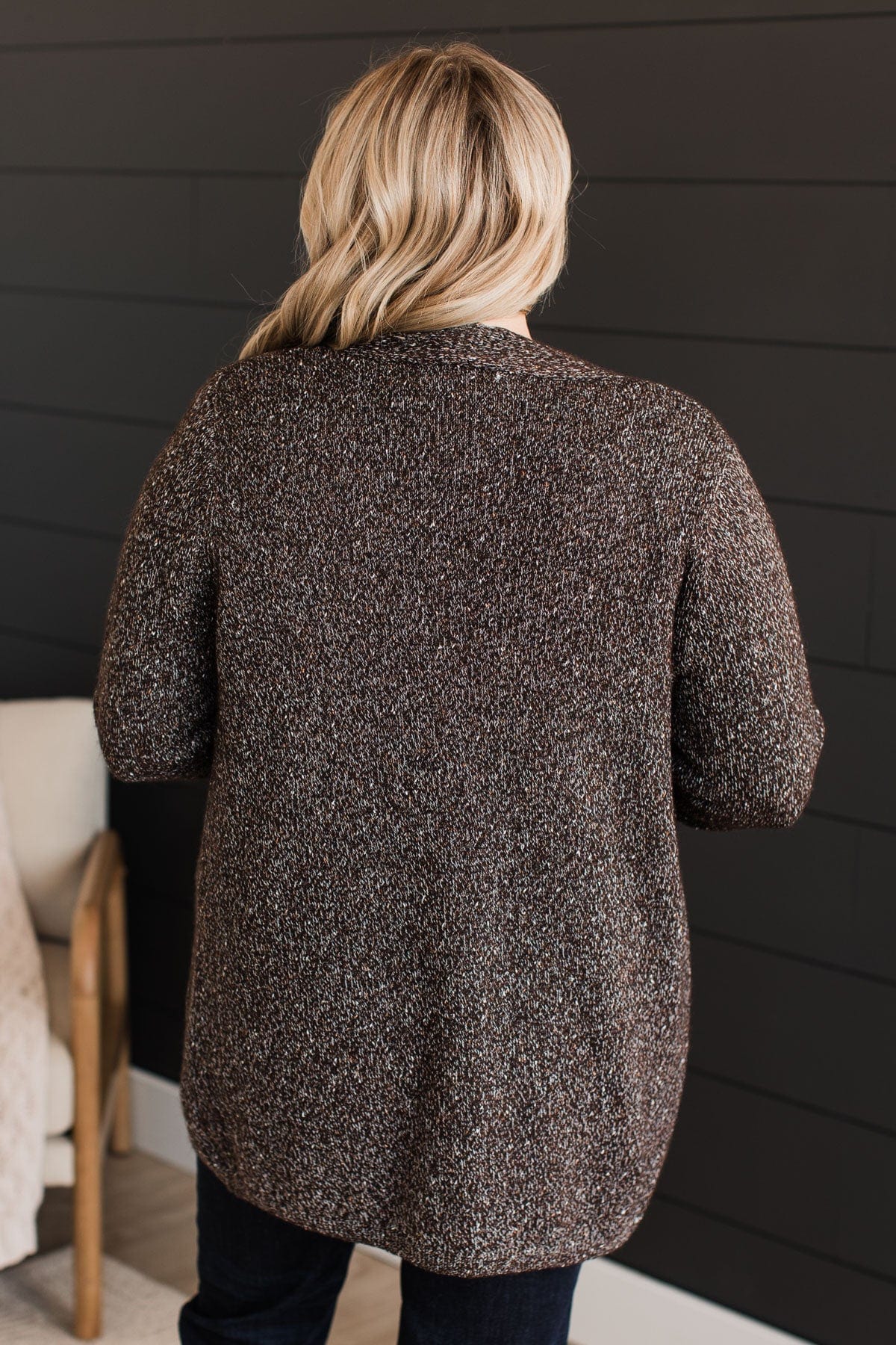 Props To You Sprinkle Knit Cardigan- Dark Brown