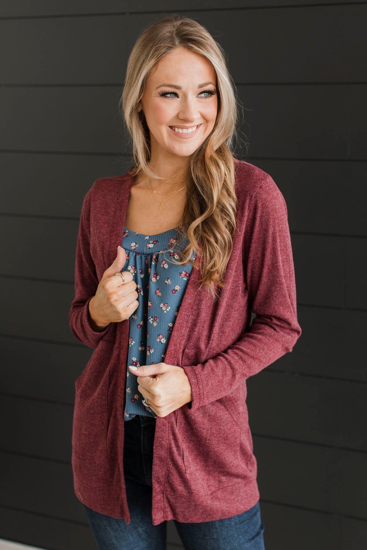 All To Ourselves Knit Cardigan- Dusty Burgundy