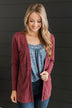 All To Ourselves Knit Cardigan- Dusty Burgundy