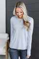 Amazing Confidence Contrast Knit Sweater- Powder Blue