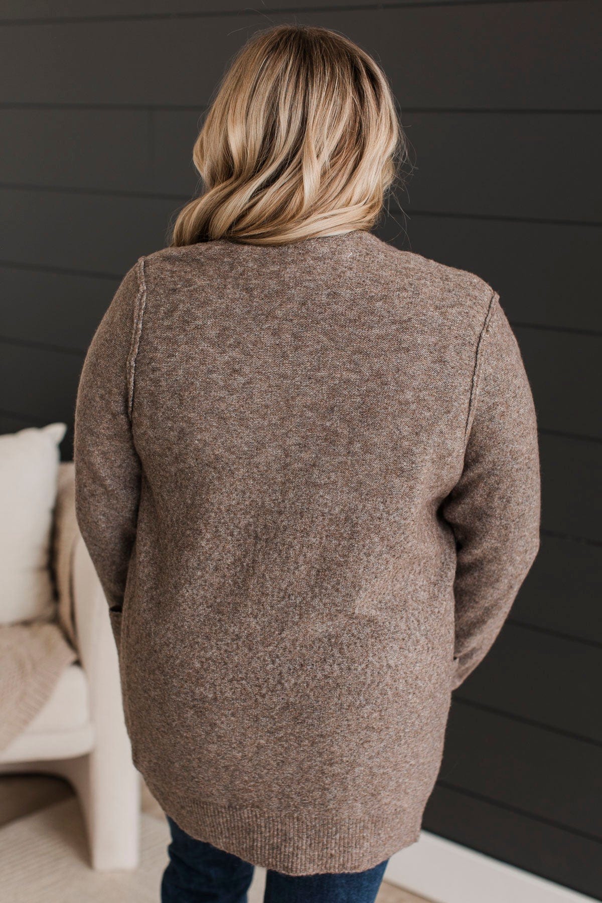 Mocha Pocketed Knit Cardigan