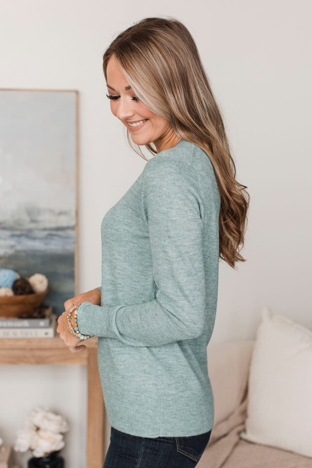 Easy To Remember Lightweight Sweater- Sage