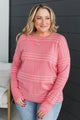 All At Once Stitch Stripe Sweater- Pink