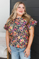 Phenomenal Feelings Floral Top- Dark Slate