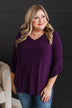 Getting Excited V-Neck Top- Plum