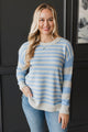 Wishes From The Heart Striped Sweater- Ivory & Blue