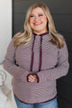Well Said Hooded Pullover Sweater- Eggplant