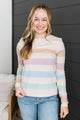 Electric Moments Striped Sweater- Oatmeal