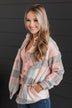 Sway To The Music Plaid Jacket- Pink & Grey
