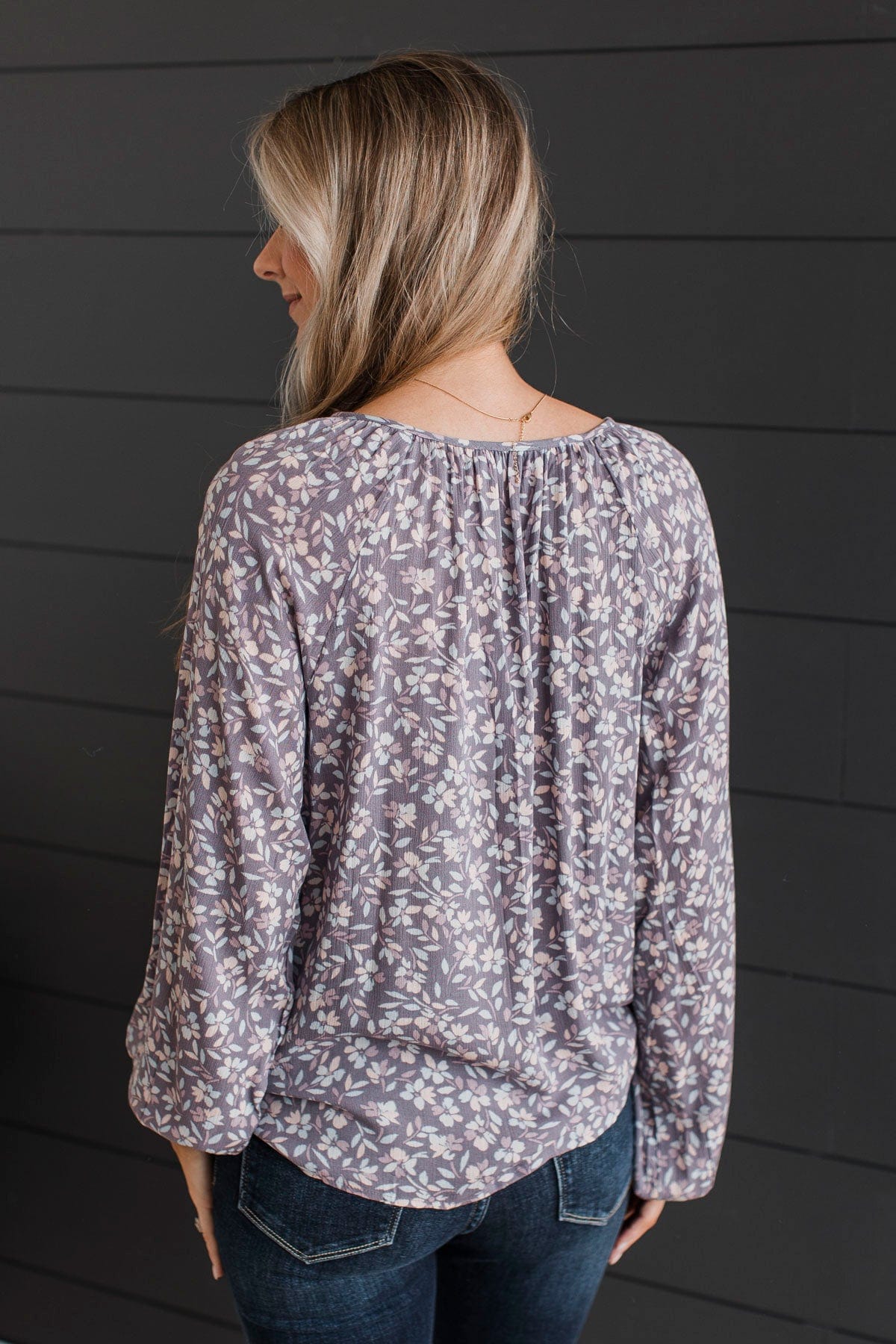 Back To Bliss Floral Blouse- Dusty Lavender