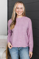Creating My Happiness Knit Sweater- Dusty Lavender