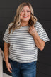Easy Does It Striped Top- Ivory & Dark Navy