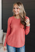 Cabin Cozy Knit Sweater- Coral