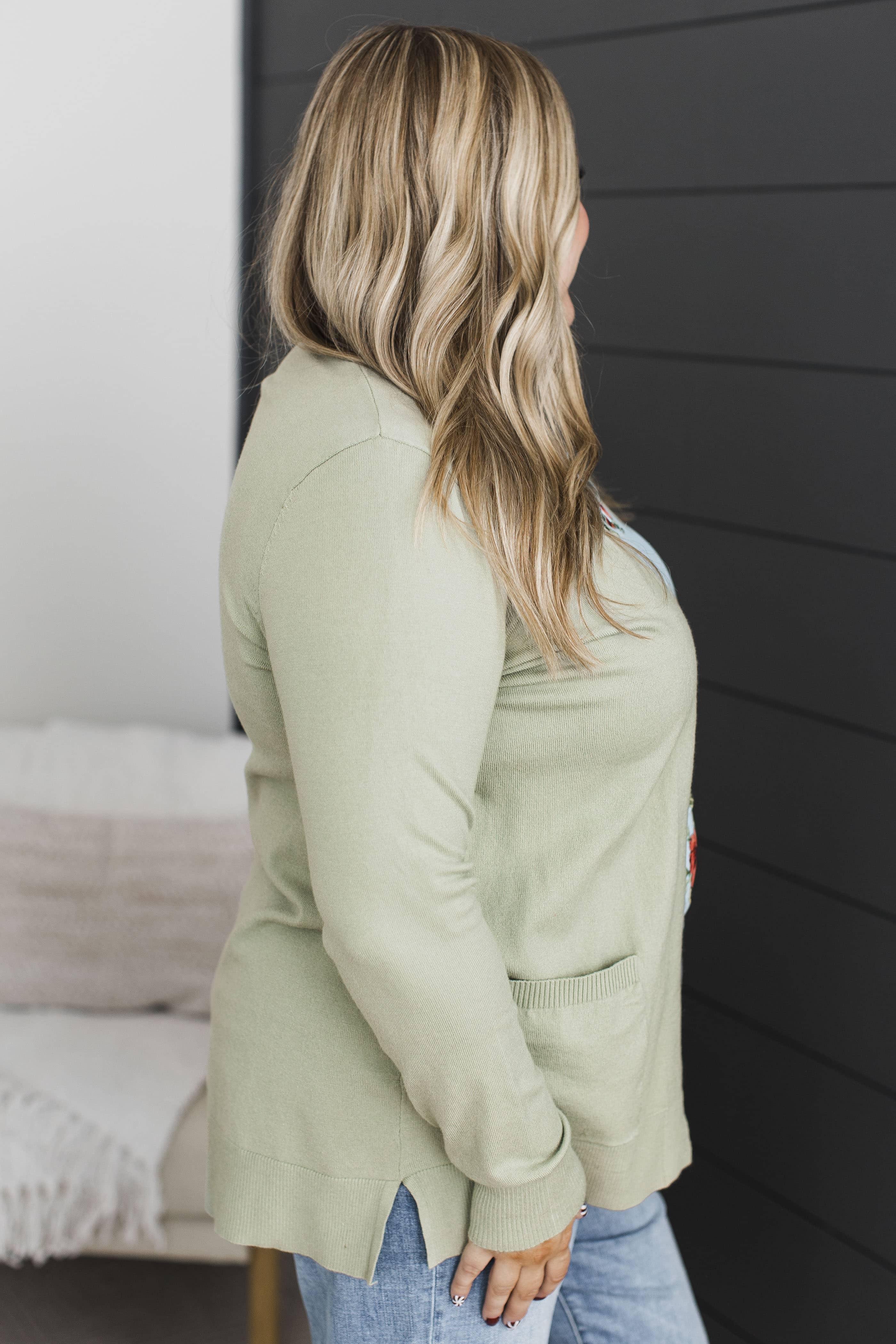 Optimistic Outlook Open Front Cardigan- Dusty Sage