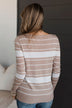 Roll With It Striped Sweater- Oatmeal