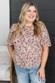 Make It Magnificent Floral Top- Taupe & Mauve