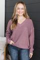 Inspiring Love V-Neck Sweater- Dusty Lavender