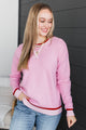 Incredible Chemistry Contrast Knit Sweater- Pink