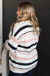 Magic In The Air Striped Sweater- Ivory, Dark Navy, & Pink