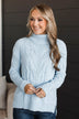 Going Somewhere Turtle Neck Sweater- Light Blue