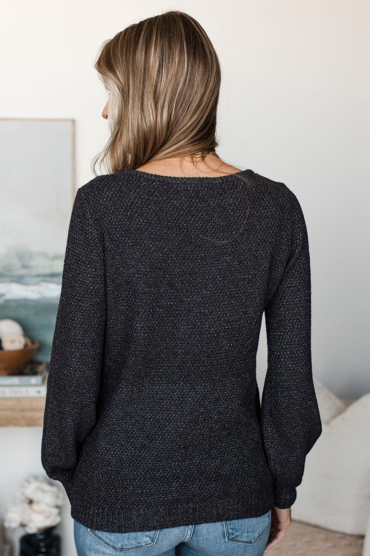 Start Fresh Knit Sweater- Dark Charcoal