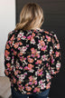 Counting On You Floral Blouse- Black