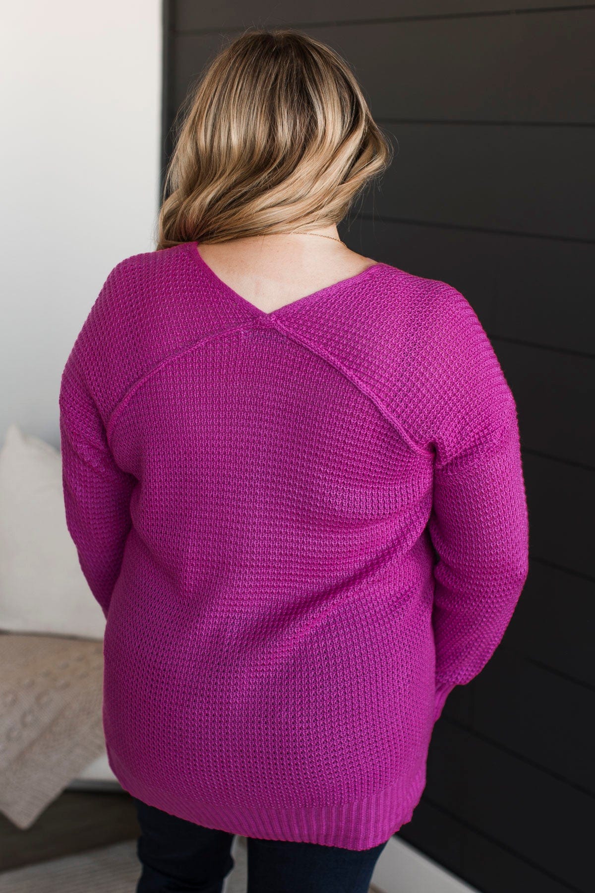 Get Your Way V-Neck Sweater- Orchid