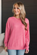 Keep Me In Mind Ribbed Knit Top- Pink