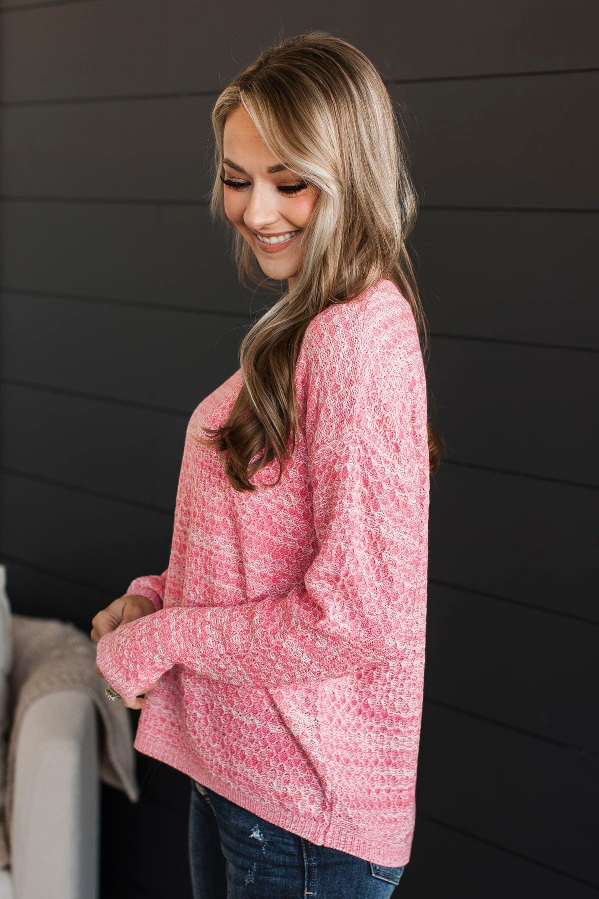 More About Me Knit Sweater- Pink