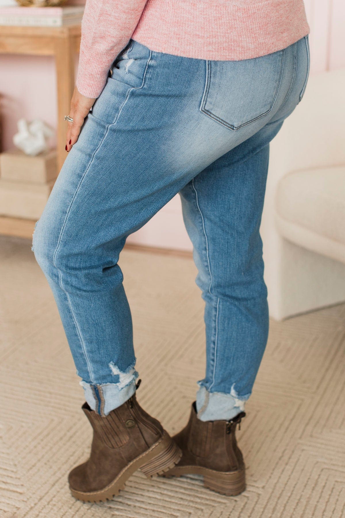 KanCan Cuffed Ankle Skinny Jeans- Davina Wash