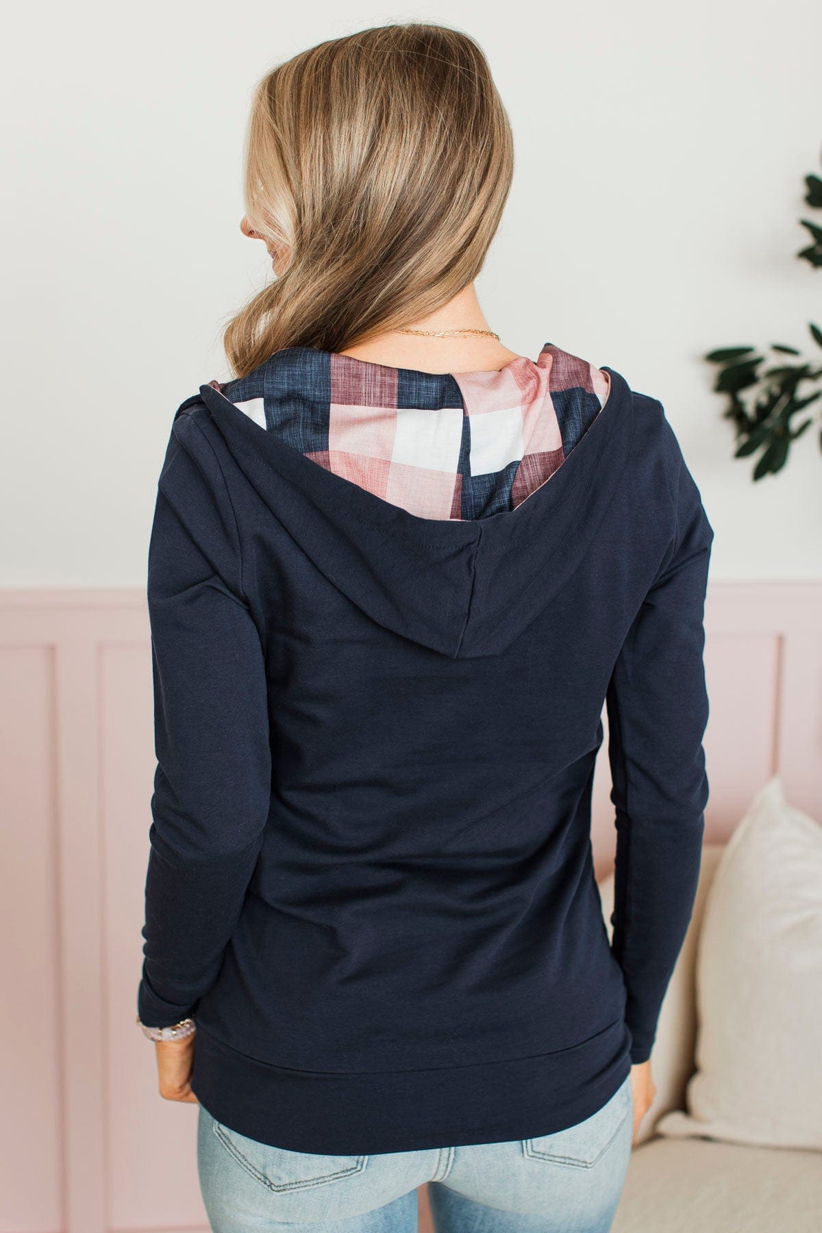 Navy and pink 2025 hoodie