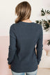 Reasons To Smile Knit Sweater- Navy