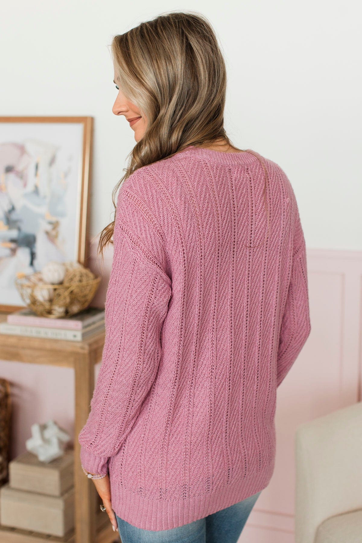 Pique Your Interest Knit Sweater- Pink