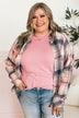 Closer To Home Plaid Button Top- Navy & Pink