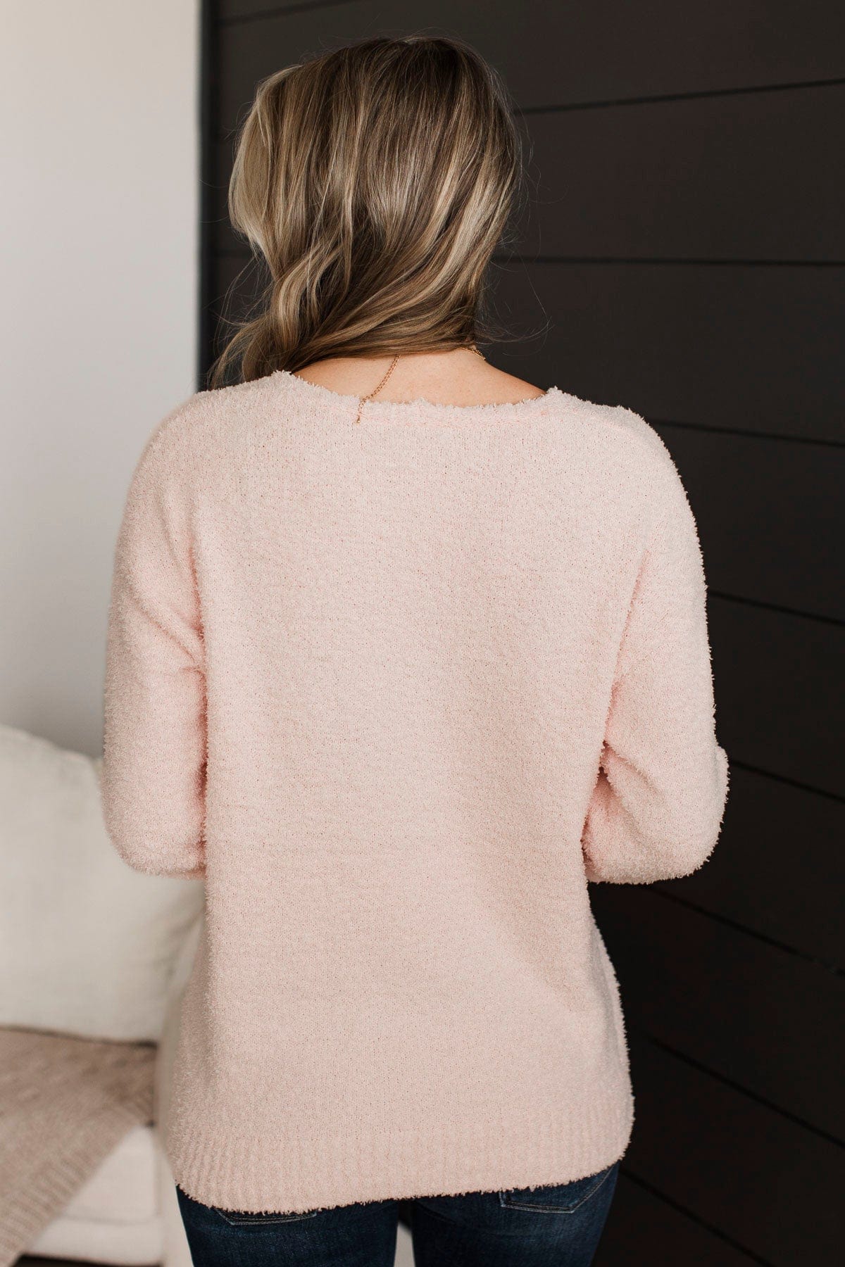 First To Know V-Neck Sweater- Blush