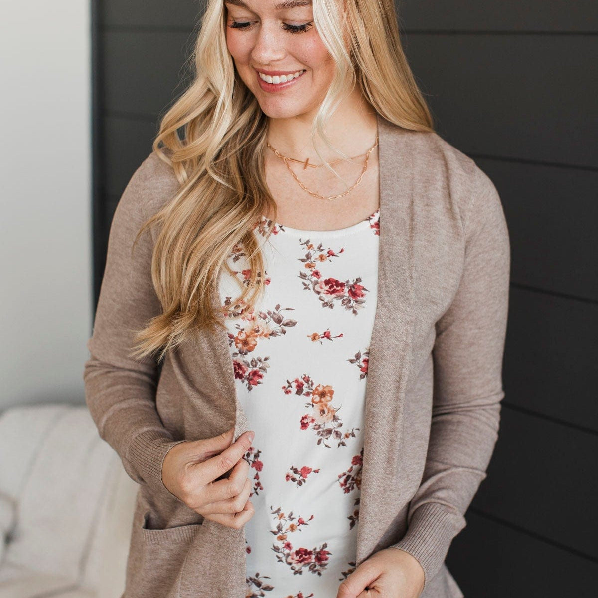 Any Time Now Knit Cardigan- Stone – The Pulse Boutique
