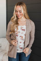 Any Time Now Knit Cardigan- Stone